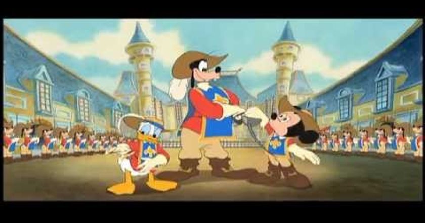 Tři mušketýři: Mickey, Donald a Goofy